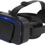 Xiaokeis Virtual Reality VR Headset 3D Glasses, VR Headset Support 4.7-7 Inch Version Virtual Reality Glasses Stereo Headphones 3D Glasses, VR Glasses for TV, Movies, Video Games(Black)