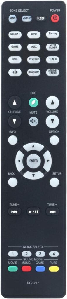 RC-1217 Replace Remote Control Compatible with Denon 4K Ultra HD Home Theater AV Receiver AVR-S750H AVR-X1400H AVR-X1500H AVR-X1600H AVR-S730H AVR-S740H