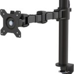 Amazon Basics Single Computer Monitor Stand with Tilt and Rotation, Height Adjustable VESA Desk Arm Mount, Steel, 30 inches, Black