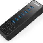 Anker USB Hub, USB 3.0 Hub, 10 Port 60W Data Hub, with 7 USB-3.0 Ports, 3 PowerIQ Charging Ports, Compatible with MacBook, iMac, Dell XPS, Surface Pro, iPhone, iPad Air, Galaxy Series, Mobile HDD
