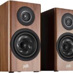Polk Audio Reserve R100 Small Bookshelf Speaker for Dynamic, Detailed Home Theater Audio, 1″ Pinnacle Ring Tweeter & 5.25″ Turbine Cone Woofer, Dolby Atmos & IMAX Enhanced Wall Mountable Walnut Brown