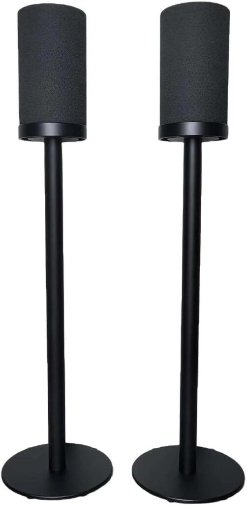 Speaker Stands Compatible with Sony SA-RS5 Home Surround Sound System(only Stand),The Speaker Floor Stand can Hide The Power Cord and is Made of Aluminum Alloy Material(Black Pair)