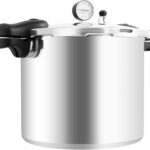 Pressure Cooker, 23 Quart Large Pressure Canner, Pressure Gauge & Pressure Regulator,Anti-scald Handle and Silicone Ring,Suitable for Canning, Steaming, and Stewing – Aluminium,Large Capacity,90kpa