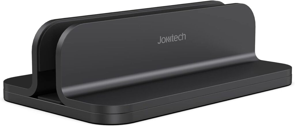 Aluminum Laptop Vertical Stand Organizer, Sturdy Laptop Computer Holder Desktop Stand Compatible with New Retina Apple MacBook Pro/Air, Mac mini and iPad Pro – Black