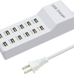 USB Charging Station with 12 Port Power Strip Fast Charging hub for Multiple Devices Compatible with Cell Phones Tablets Laptops (12 USB Ports)