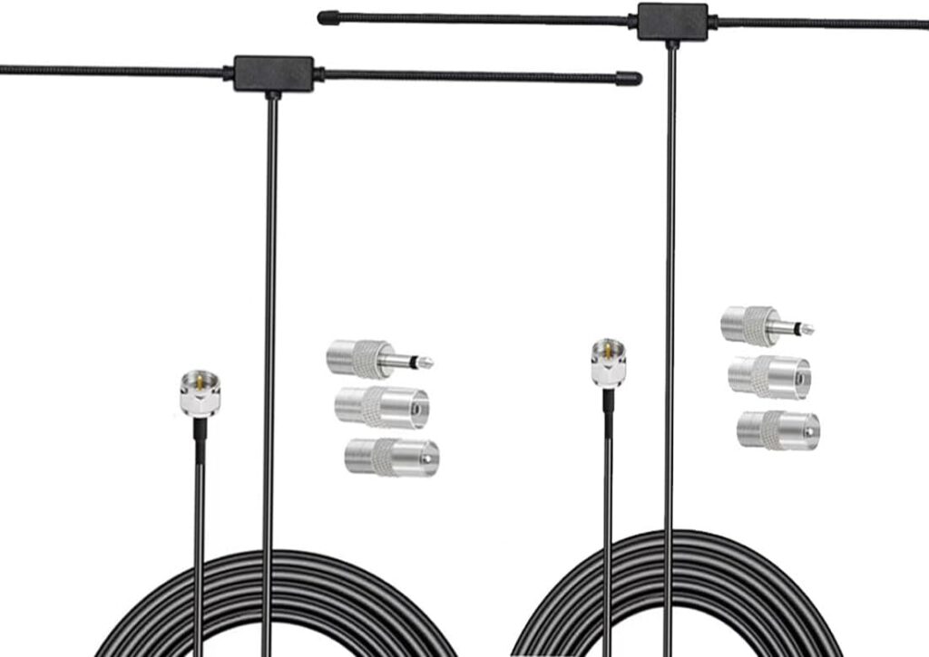 16 feet/5m FM Radio Dipole Antenna for Stereo Receiver Indoor Pioneer Onkyo Marantz Bose Wave Music System FM Radio Home Stereo Receiver AV Audio Video Home Theater Receiver 2 Pack