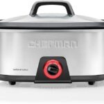 Chefman 6-Quart Slow Cooker, Electric Countertop Cooking, Stovetop & Oven-Safe Removable Insert for Browning & Sautéing, Family-Size Soups & Stews, Nonstick & Dishwasher-Safe Interior,Stainless Steel