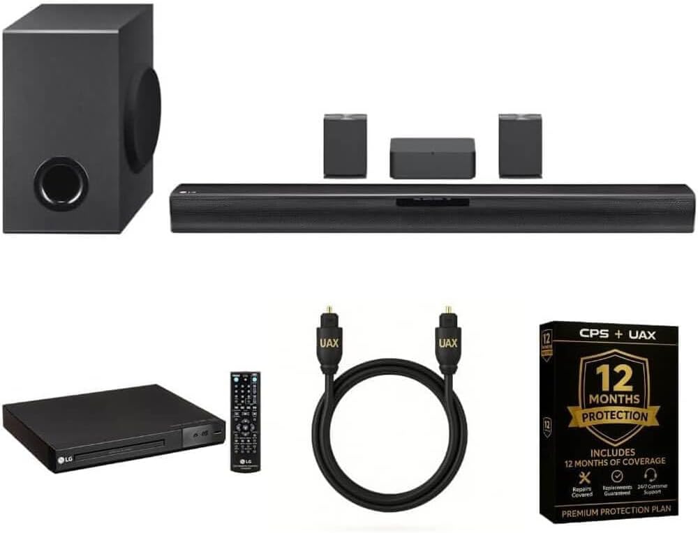 LG SQC4RKIT1 4.1 Channel Home Theatre Soundbar System, Wireless Subwoofer & Rear Speakers, Dolby Digital, Bluetooth