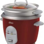 Oster 6-Cup Rice Cooker with Steamer, Red (004722-000-000)
