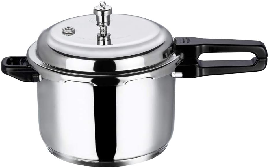 Vinod Pressure Cooker Stainless Steel – Outer Lid – 7 Liter – Induction Base Cooker – Indian Pressure Cooker – Sandwich Bottom – Best Used For Indian Cooking, Soups, and Rice Recipes, Quinoa