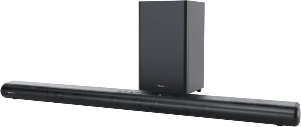Enclave Eclipse 5.1.2 Dolby Atmos Soundbar with 8” Wireless Subwoofer – Includes 11 Custom Drivers & 8-Inch Subwoofer for Multidimensional Spatial Sound