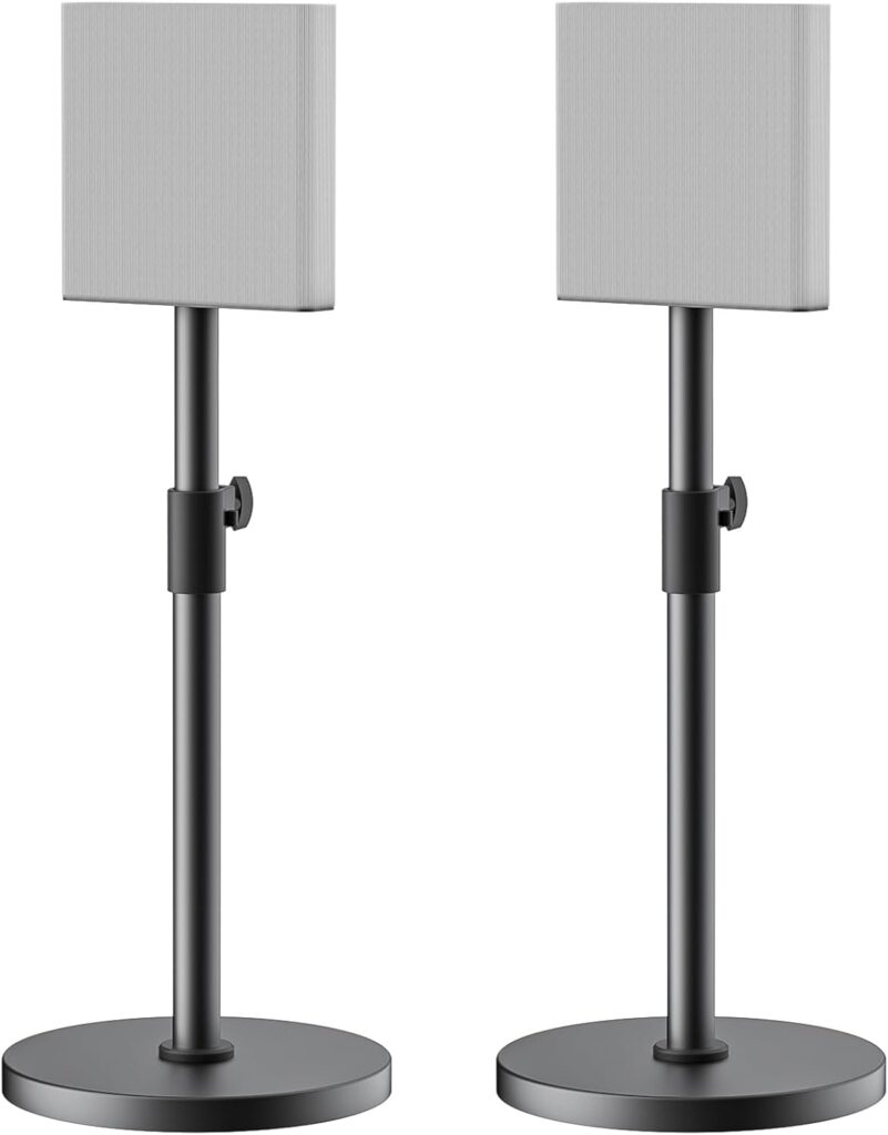 Heavy-Duty Floor Speaker Stands Pair for Sony Bravia Theatre Quad HT-A9M2 Speaker Stands – Height Adjustable Surround Sound Speaker Stand for Sony HT-A9M2 Stands with Cable Management (Stand Only)