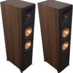 Klipsch Reference Premiere RP-8000F II 2.0 Dual Floorstanding Speaker Pair with Larger 90° x 90° Hybrid Tractrix Horn, 8” Cerametallic Woofers for Premium Home Theater Sound in Walnut