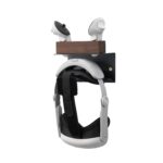 NIRVASH Walnut VR Headset Wall Mount Holder – Wood VR Wall Stand Storage Hook Compatible with Meta Oculus Quest 3S/3/2/Pro/Rift-S, Gaming Controller Hanger