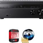 Sony STR-AN1000 7.2 Channel Home Theater 8K A/V Receiver Bundle with Deco Essentials Speaker Banana Plugs 5 Pairs, 100ft Long 16 AWG Speaker Wire and 1 YR CPS Enhanced Protection Pack