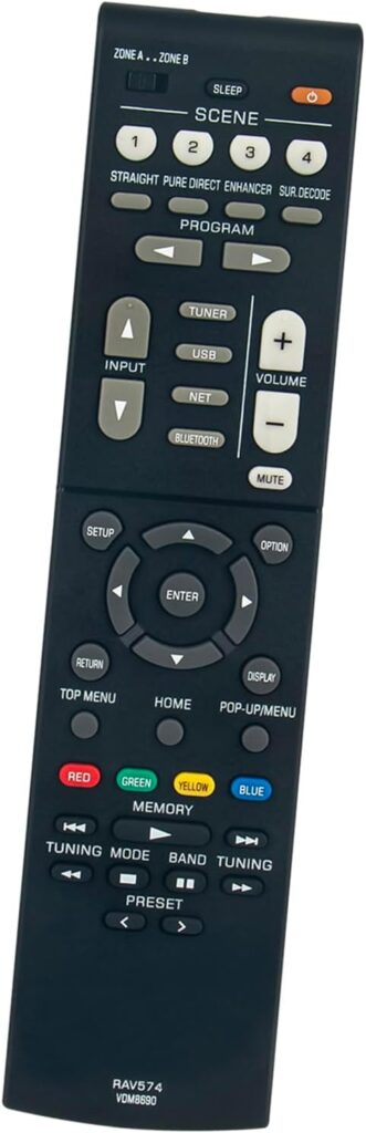 RAV574-VDM8690 Replace Remote Compatible with Yamaha AV Receiver YHT-5960U RX-V4A (2020)