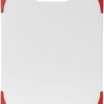 Farberware Nonslip Plastic Cutting Board, 11-Inch-by-14-Inch, White/Red