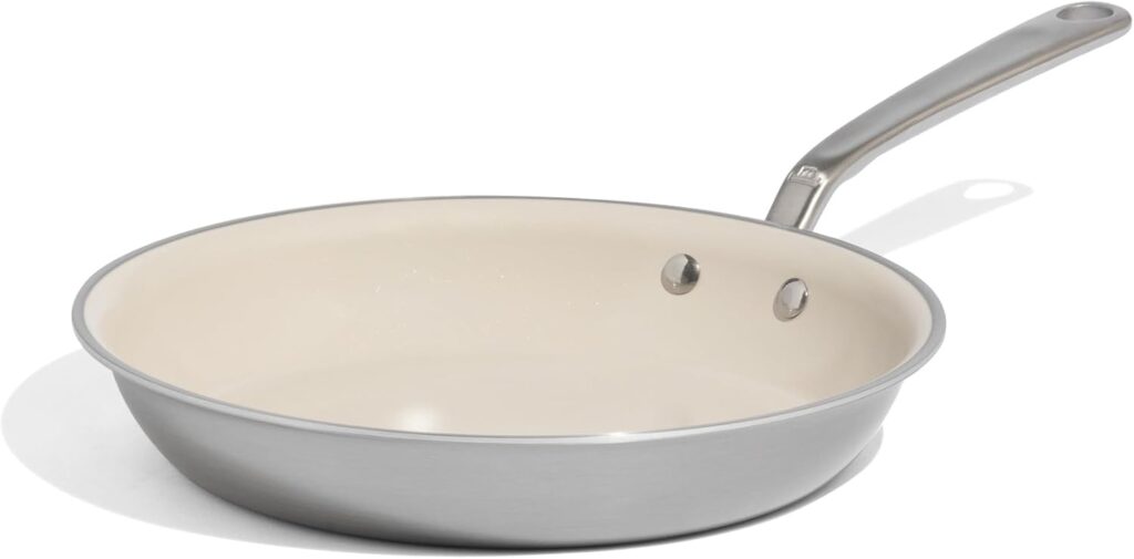 Made In Cookware – 10″ Ceramic Non Stick Frying Pan (Stainless Handle) – 5-Ply Stainless Clad with Stay-Cool Handle – Professional Cookware