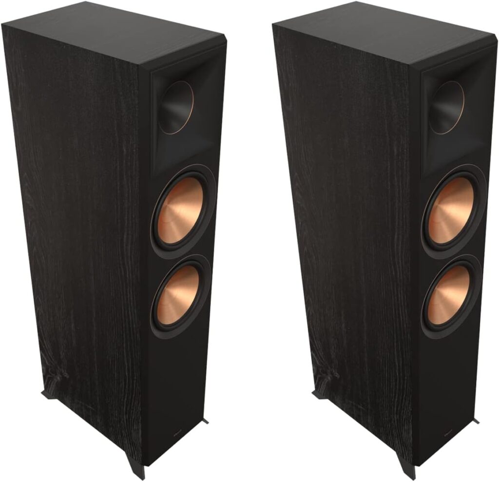 Klipsch Reference Premiere RP-8000F II 2.0 Dual Floorstanding Speaker Pair with Larger 90° x 90° Hybrid Tractrix Horn, 8” Cerametallic Woofers for Premium Home Theater Sound in Ebony