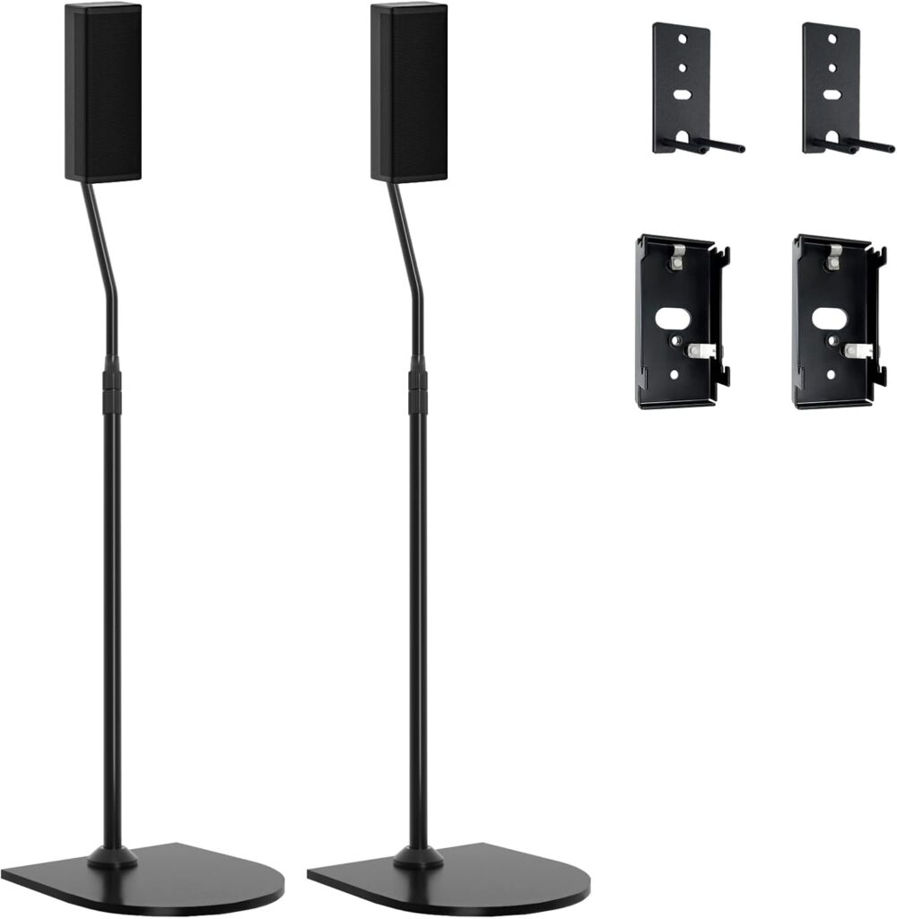 Height Adjustable UFS-20 Stand for Bose Speaker Stands, with Slideconnect Bracket, for Surround 700, OmniJewel Lifestyle 650, CineMate GS Series II, for Bose 700 Speaker Stands