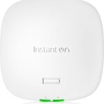HPE Networking Instant On Access Point AP32 2×2 WiFi 6E Indoor Wireless Access Point | Secure, Tri-Band, Future Ready | Power Source Not Included | US Model (S1T22A)