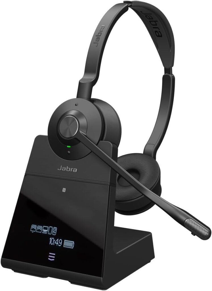 Jabra Engage 75 SE (Second Edition) Wireless Headset, Dual-Ear – Telephone Headset with Industry-Leading Wireless Performance, Advanced Noise-Cancelling Microphone, All Day Battery Life – Black