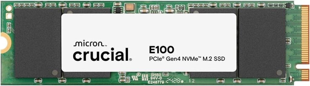 Crucial E100 1TB M.2 NVMe PCIe Gen4 Internal SSD, Up to 5,000MB/s, Laptop & Desktop Compatible – CT1000E100SSD8