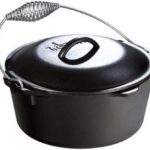 Lodge 5 Quart Pre-Seasoned Cast Iron Dutch Oven with Lid – Wire Bail Handle for Easy Transfer from Cooking Surface to Table – Use in the Oven, on the Stove, on the Grill or over the Campfire – Black