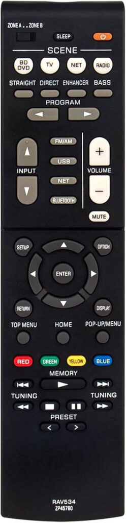 RAV534 ZP45780 Replace Remote Control Compatible with Yamaha AV Receiver RX-V479 RX-V579 RX-V483 RX-V483BL RX-V581 RX-V581BL RX-V583 HTR-4068 TSR-5790 TSR-5790B HTR-3068 HTR-4069 RX-A660 RX-V481