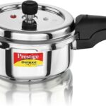 Prestige Deluxe Alpha Svachh Stainless Steel Pressure Cooker with Alpha Base and Deep Lid for Spillage Control, (3 Liter)