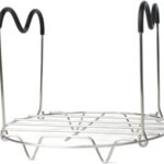 Steamer Rack Trivet with Heat Resistant Silicone Handles Compatible with Instant Pot 6 & 8 qt Accessories, Stainless Steel Steaming Rack Trivet Stand for Pressure Cooker