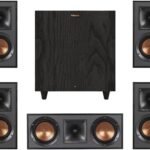 Klipsch Reference Home Theater Speaker Bundle – Includes (4) R-41M Bookshelf Speakers, (1) R-52C Center Channel, and (1) R-80SWi 8″ Wireless Subwoofer for Immersive Surround Sound