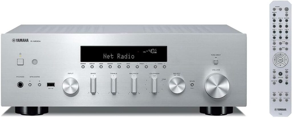R-N600A Network Receiver with Streaming, Phono and Built-in DAC, Silver
