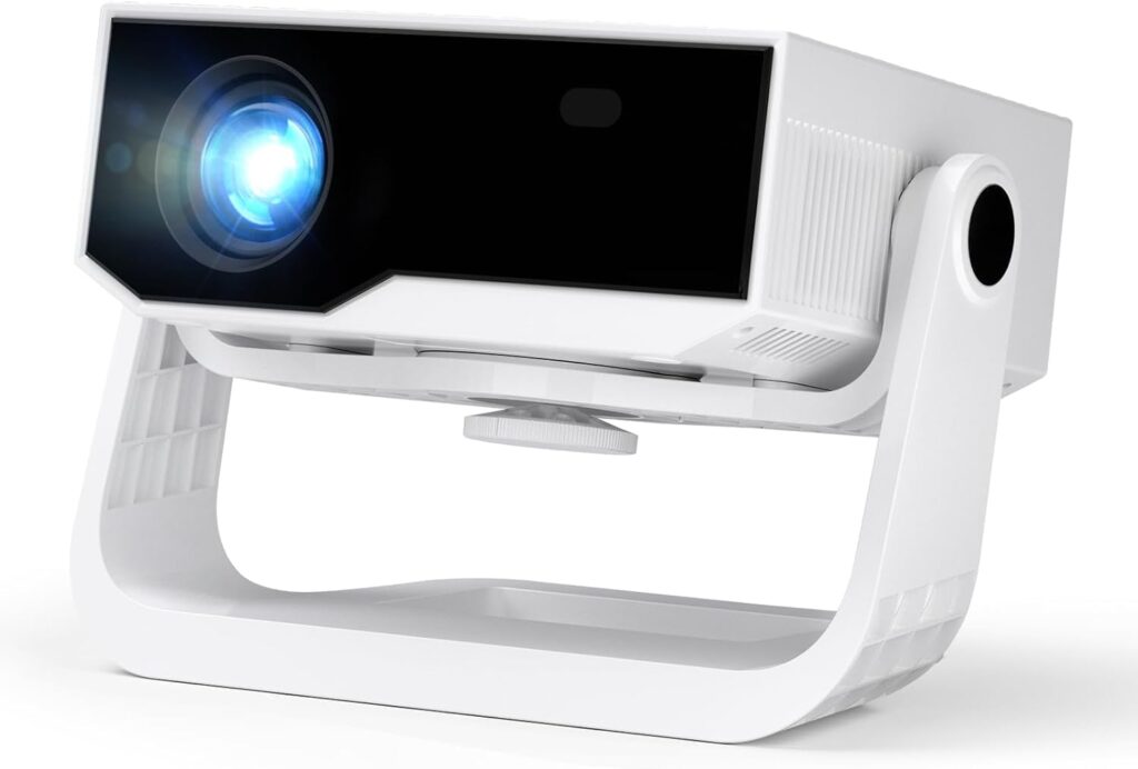 Projector with WiFi and Bluetooth, 1000+ Apps Installed, Electronic Focus & Auto Keystone, Zoom, Native 1080P 650 ANSI 20000Lumen 4K Support Portable Mini Video Projector Outdoor Indoor