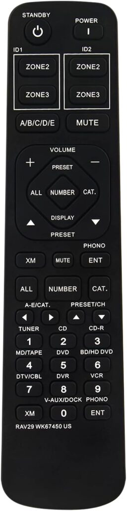 RAV29 WK67450 US Replace Audio Remote Control Compatible with Yamaha AV Receiver RX-V1800 RX-V1800BL Home Theater