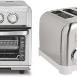 Cuisinart Air Fryer + Convection Toaster Oven, 8-1 Oven with Bake, Grill, Broil & Warm Options, Stainless Steel, TOA-70 & CPT-180WP1 4-Slice Metal Classic Toaster, White/Stainless Steel