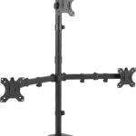 VIVO Triple LCD LED Computer Monitor Desk Stand, Free Standing Heavy Duty Fully Adjustable Mount for 3 Screens up to 30 inches STAND-V003E