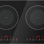 Empava Double/Dual Induction Cooktop 2 Burner, Shatter-proof Flat Glass Top, 18 Levels from 120°F to 460°F, 3 Preset Mode, Bulit-in/Countertop, 110~120 Volt Plug in Electric Stove for Kitchen, RV