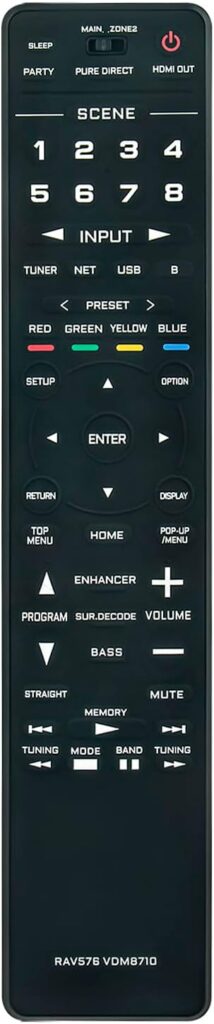 Replacement Remote RAV576 VDM8710, Remote Control Fit for Yamaha AV Receiver RX-A2A RX-A4A RX-A6A RX-A8A RX-A4ABL