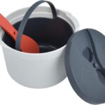 Ejoyous Microwave Rice Cooker, 2L Microwave Steamer Food Grade PP Material Microwave Rice Cooker with Rice Spoon for Home Kitchen Rice Cooking (Orange)