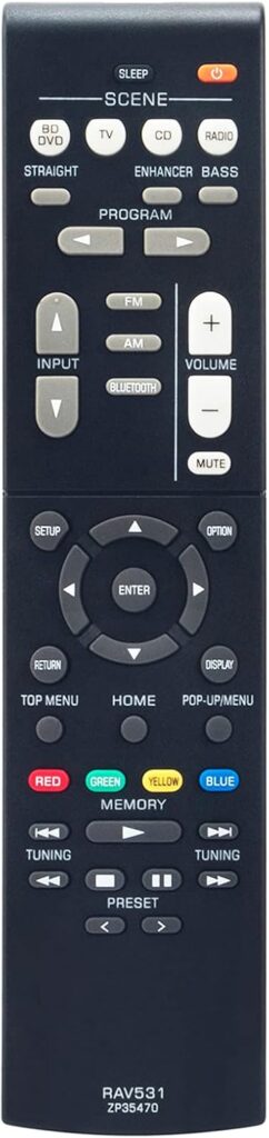 RAV531 ZP35470 Replacement Remote Control Commander fit for Yamaha AV Receiver HTR-3071 RX-V381 RX-V379 HTR-3069 RX-V383 RX-V483 HTR-4071 RX-V381BL RX-V383BL RX-V483BL HTR-4071BL HTR-3069BL RX-V379BL