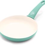 GreenLife Nonstick 8″ Frying Pan Skillet, Non-Toxic PFAS-Free Ceramic Nonstick, Dishwasher & Oven Safe, Stay-Cool Handles, Wobble Free, Turquoise