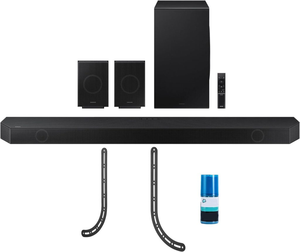 Samsung HW-Q990D 11.1.4ch Soundbar with True Dolby Atmos Sound with a Walts TV SOUNDBAR-Mount for Compatible Soundbars Under 15lb and Walts HDTV Screen Cleaner Kit (2024)
