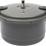 Pressure Cooker, 9L/9.5qt Hard Anodized Aluminium Alloy Pressure Canner with Spring Valve Safeguard Devices&Steam Rack Induction Compatible Lightweight Pressure Cooker for Gas Stove Electric Stove