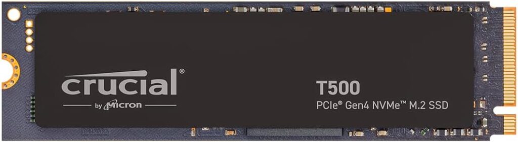 Crucial T500 1TB Gen4 NVMe M.2 Internal Gaming SSD, Up to 7300MB/s, Laptop & Desktop Compatible + 1mo Adobe CC All Apps – CT1000T500SSD8
