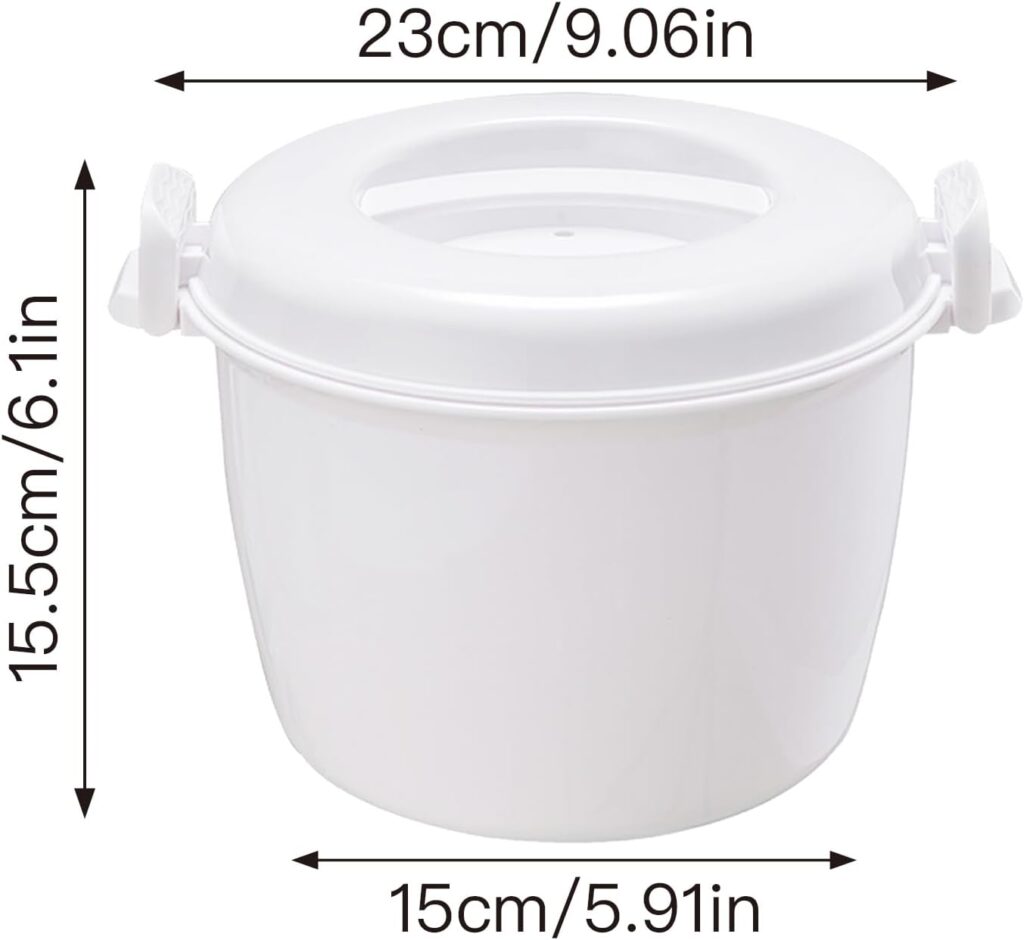 Microwave Rice Cooker – Non-Stick Microwave Steamer, BPA-Free 1.8L or 2.6L Container Perfect for Small Kitchens, Dorms, Singles & Quick Meals (2.6L)