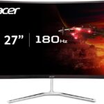 Acer Nitro 27″ WQHD 2560 x 1440 1500R Curved PC Gaming Monitor | AMD FreeSync Premium | 180Hz Refresh | 1ms VRB | VESA Mountable | HDR10 | 1 x Display Port 1.2 & 2 x HDMI 2.0 | EDA270U Pbmiipx