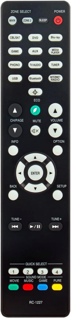 RC-1227 Replace Remote Control Compatible with Denon Home Theater AV Receiver AVR-X1500H AVR-X1600H Surround Sound System
