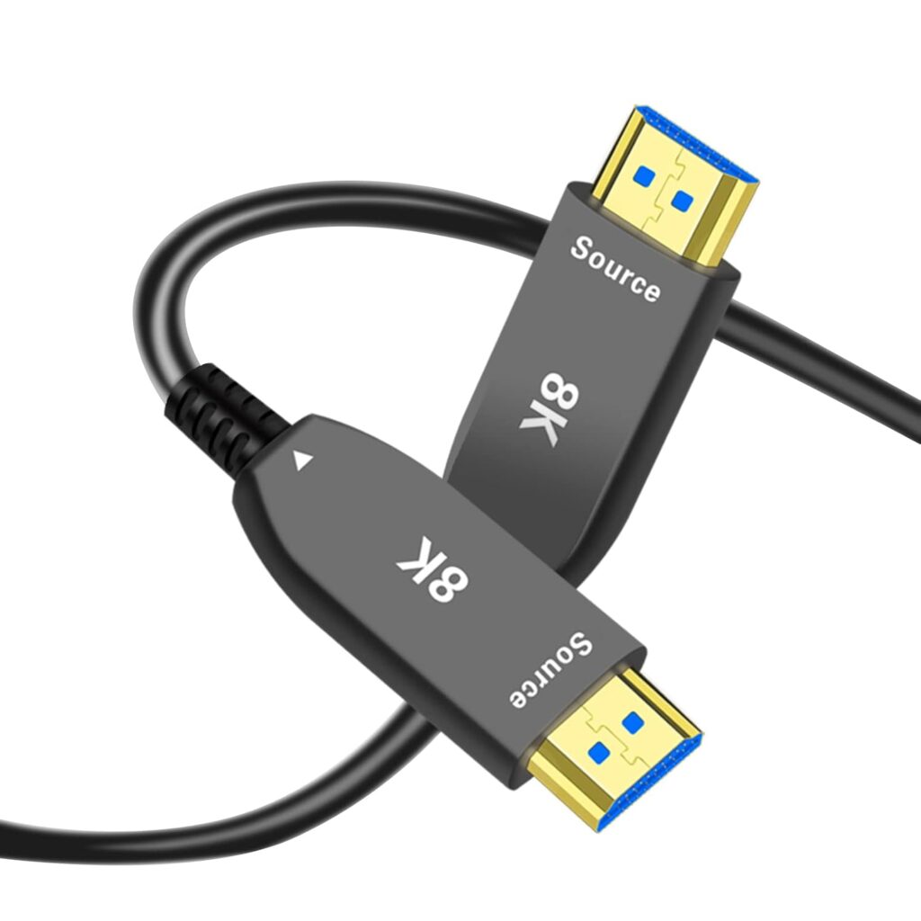 8K Fiber Optic HDMI 2.1 Active Optical Cable, 48Gbps 8K60Hz/4K144Hz High-Speed HDR eARC 3D Dolby Support, Ultra HD for Home Theater, VR, Gaming, Streaming, PS5, Xbox, 4K/8K TVs (6ft/2m)