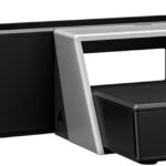 AWOL VISION Projector Station Only, 120″ Smart All-in-One UST Projector Cabinet with Hidden Storage, Manual Pull-Out Tray, Cable Management & Mood Lighting, Compatible with 0.18–0.25 Throw Ratio